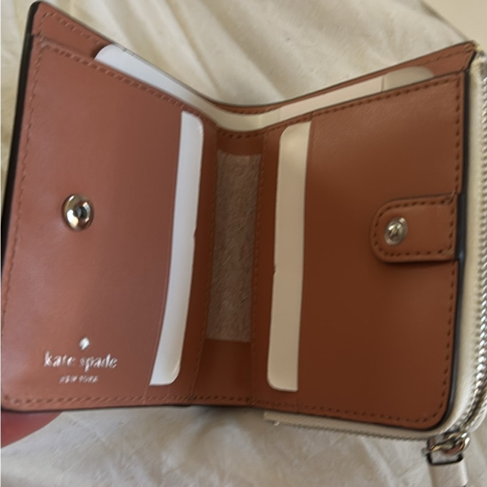 Kate Spade Yellow and Gray Compact Wallet - Picture 3 of 5